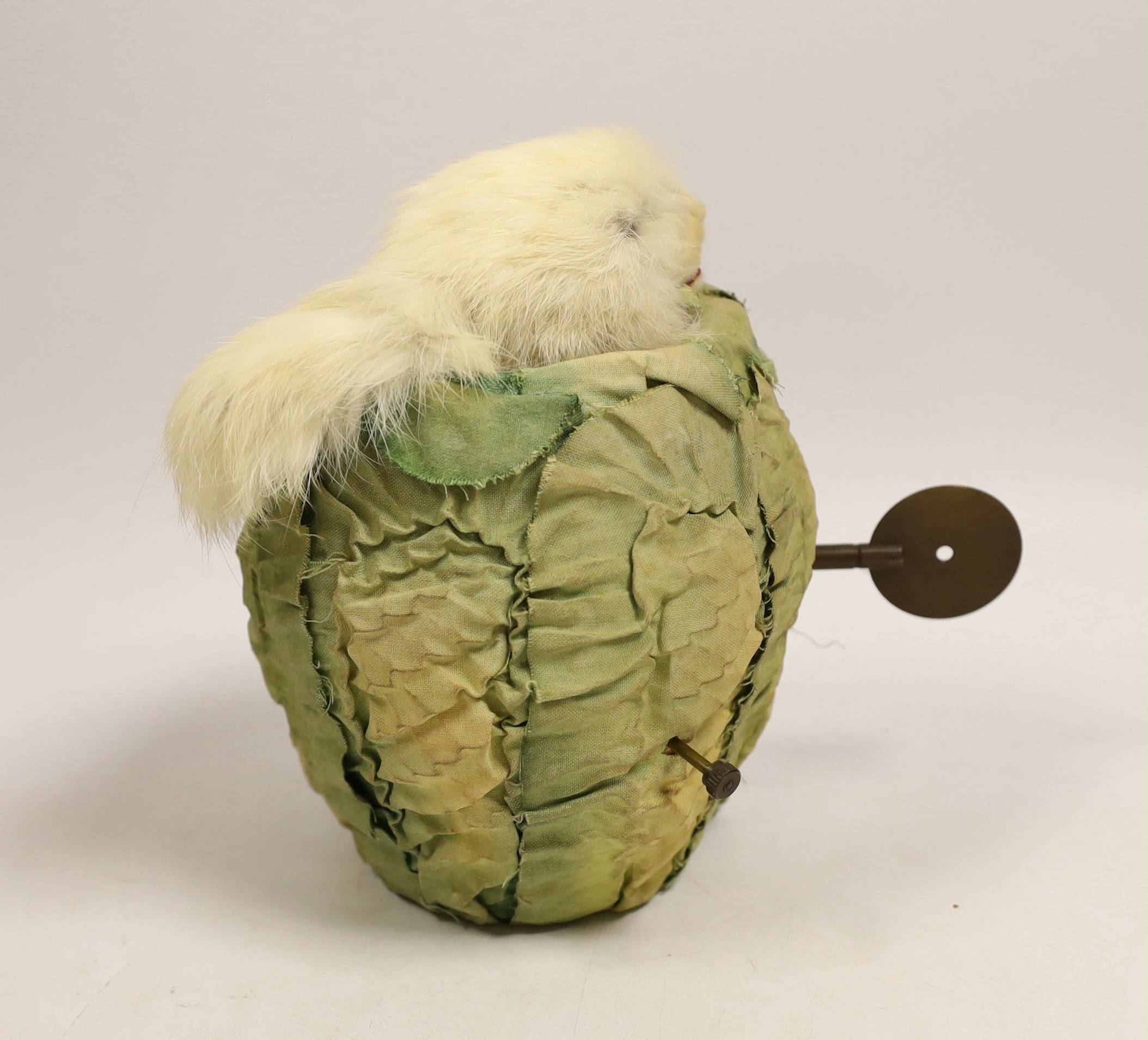 A Roullet et Decamps rabbit automaton in lettuce, 19cm high